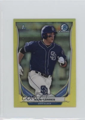 2014 Bowman Chrome Minis Yellow Refractor /25 Nick Torres #27 - Image 1 of 2
