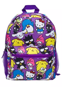 Mochila Sanrio Friends Kitty, Keroppi, Sam, Pompompurin 16", bolsa de viaje/escuela - Imagen 1 de 4