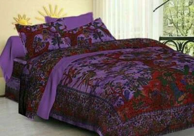 Indian Boho Duvet Cover Fitted Sheet Bedding Set Single Double King Pillowcases - Image 1 of 3