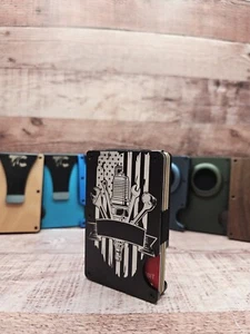 Billetera minimalista para hombre delgada de aluminio grabado - Imagen 1 de 7