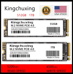 Kingchuxing 512GB SSD NVME PCIe 4.0 x 4 M.2 2280 1TB Internal Solid State Drive - Picture 1 of 13