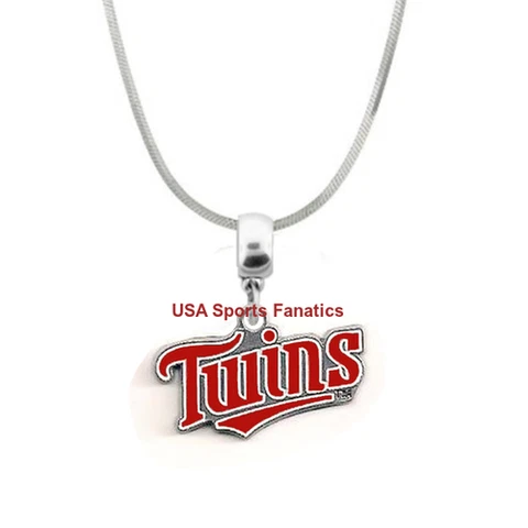 MLB - Minnesota Twins Team Name On A 925 Sterling Silver Snake Chain  (5 Sizes) Cover
