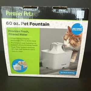 Premier Pet 60 oz Automatic Water Fountain for Cat & Small Dogs New/open Box - Picture 1 of 6