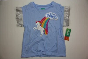Girls' 365 Kids by Garanimals Tie Front Tee Blue Size 7 - Picture 1 of 3