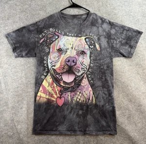The Mountain Pit Bull Shirt Men's Medium Tie Dye Black Beware of the Pitbulls Gr - Picture 1 of 7