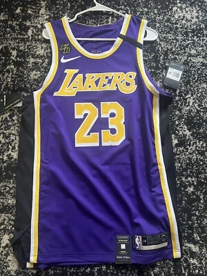 100% Authentic Lebron James Nike Icon Lakers Jersey Size 48 Kobe patch KB - Image 1 of 4