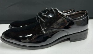ZZHAP Mens Tuxedo Shoes Wedding Formal Dress Patent Leather Shoes Black 8.5 NEW - Picture 1 of 9