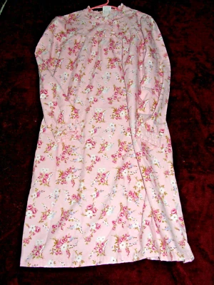 Lands' End Sleepshirt Gown Size 14 Girls Pink floral Clothing 108 - Image 1 of 3