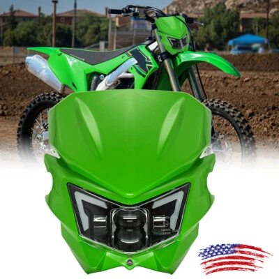 Dirt Bike LED Headlight Headlamp For Kawasaki KLX110 KX125 KX450F KX250F KDX200 - Image 1 of 4