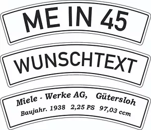 historisches Nummernschild Oldtimer Motorrad Wunschtext 320 x 95 mm Kunststoff - Bild 1 von 1