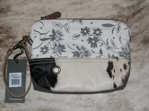 Bolso sin asas Myra Bags #1514 de cuero, lona, Hairon 9"x1"x7" ~ floral - Imagen 1 de 3