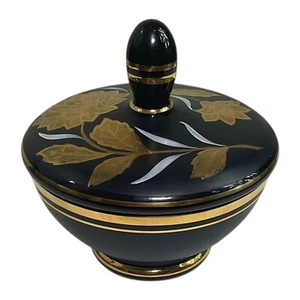 VTG Purple Amethyst Glass Bohemia Crystal Czechoslovakia Dish W/ Gold Silver - Picture 1 of 10