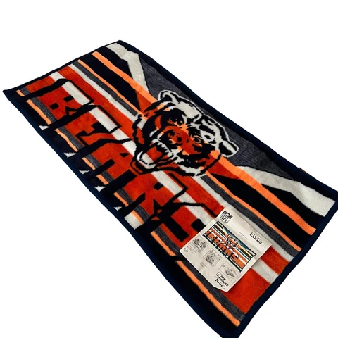 Vintage Chicago Bears Ryltex San Marcos Plush Fleece Lap Stadium Blanket Throw Cover