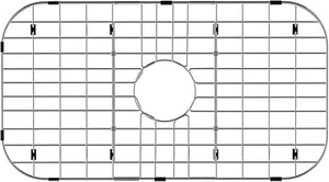 Stainless Steel Sink Protector Grid 26"x14" w/Center Drain Hole & Rubber Feet - Picture 1 of 7