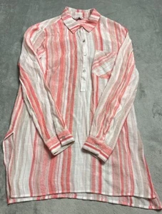 Nanette Lepore Top Woman's Size Medium Vertical Stripes Long Sleeve Button Up - Picture 1 of 10