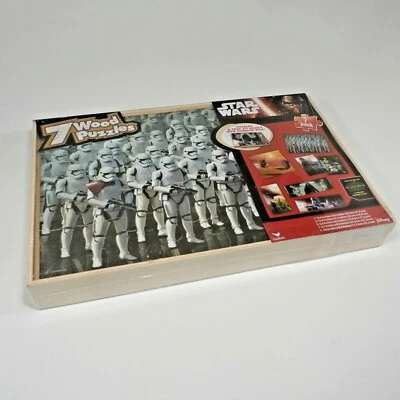 New 2015 STAR WARS Cardinal Disney Lucasfilm Ltd. 7 Pack Wood Puzzles Sealed - Image 1 of 4