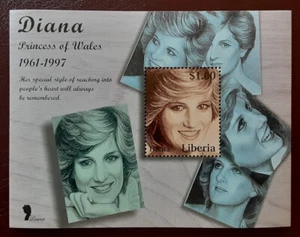 LIBERIA África $1 MNH Princesa Diana Hoja de Recuerdo Excelente 3992-1 - Imagen 1 de 3
