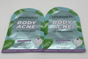 Vitamasques Body Acne Gel Cream Mask Deep Pore Vegan 0.84 Fl Oz LOT OF 2 - Picture 1 of 4