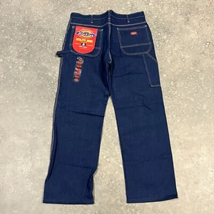 Vintage Dickies Utility Jeans Men’s Sz 36x30 Work Pants Denim Deadstock 1980s - Picture 1 of 9
