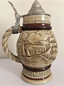 VTG 1977 Avon  Ships Nautical Beer Stein w/Lid Brazil. Ketch, Schooner Brigantin - Picture 1 of 4