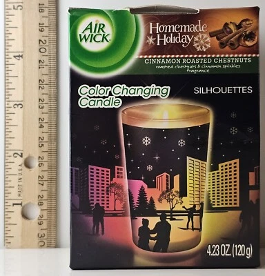 Vela Air Wick canela castañas asadas 4,23 oz siluetas cambiantes de color NUEVO Foto 1 de 4