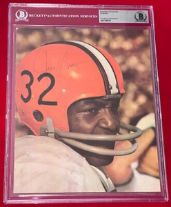 Jim Brown "RUNNING BACK GOAT" Early 1960's Auto Vintage Signed Photo BAS Beckett - Picture 1 of 4