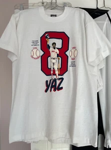 Vtg 80's Boston Red Sox T-shirt Size XL Carl Yastrzemski Yaz Screen Stars New - Picture 1 of 11