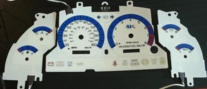 For 96-98 Ford Mustang GT 150 mph Cluster White Face Glow Gauges Glow Blue Green - Picture 1 of 7
