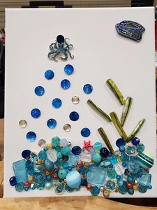 Jewelry repurposed art picture ocean fish sea octopus Starfish - Picture 1 of 9