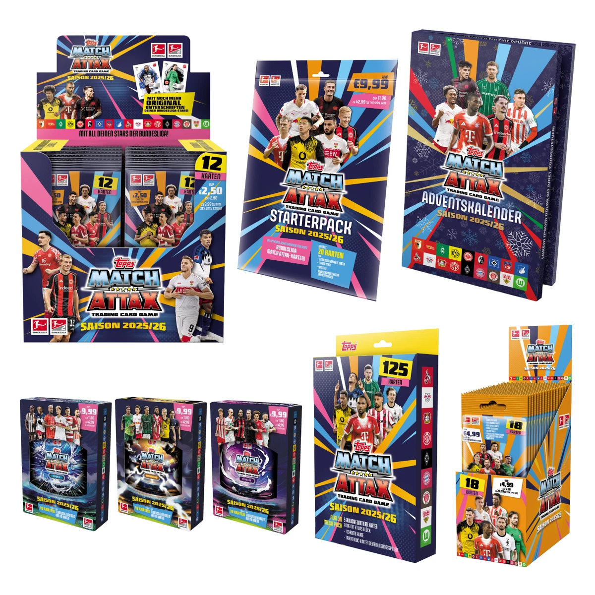Match Attax Bundesliga 2018/19 – Borussia Mönchengladbach Team-Set Mit 15 Karten + 2 Fini Fußball-Kaugummis