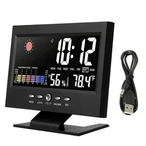 Replacement Digital Alarm Clock Snooze Calendar Thermometer Hygrometer Display - Picture 1 of 16