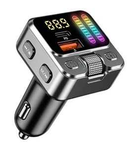Bluetooth 5.3 Car Adapter with FM Transmitter & 42W PD Fast Charging, Wireles... - Photo 1/9