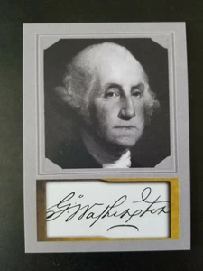 GEORGE WASHINGTON US President Trading Card w/ Facsimile Autograph - Picture 1 of 2