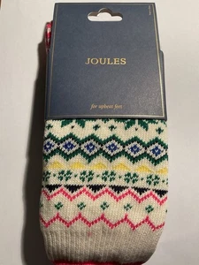🌟Joules Women's Lucille Ecru Green Fair Isle Socks - UK 4-8🌟 - Picture 1 of 4
