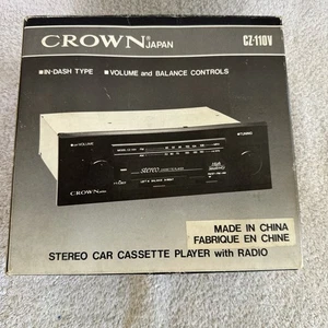 Vintage Crown Japan CZ-110V Stereo Car Cassette Player AM/FM - Complete CiB - Bild 1 von 23