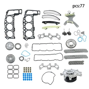 Timing Chain Kit Head Gasket Set Water Pump For Dodge Ram 1500 Dakota 3.7L V6 - Picture 1 of 17