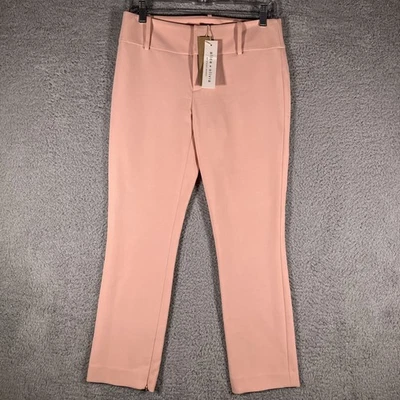 Pantalones Alice+Olivia Stacey ajustados con cremallera al tobillo para mujer 0 rubor rosa silencioso de lujo chic Foto 1 de 4