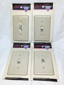 Vtg American Tack & Hardware Ceramic Single Switch Plate Cover Set of 4 NOS - Picture 1 of 3