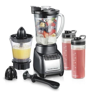 Hamilton Beach 3 in 1 Blend & Juice Glass 5-Speed Blender System Black 53524 - Picture 1 of 3