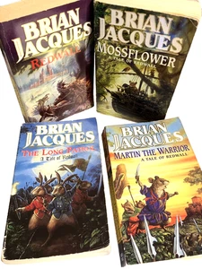 Brian Jacques Red Wall Book Lot (4) Vintage Red Fox UK Paperbacks - Picture 1 of 17