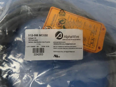 Cabo Sensor/Cabo Atuador Alpha Wire 912-5M NC032 M12 Plástico 6PORTAS 1SIG LED - Imagem 1 de 3
