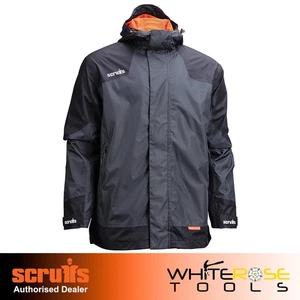 Scruffs Tech Waterproof Jacket Graphite Black Workwear Outdoor Coat Hood - Picture 1 of 12