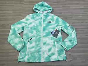 New Balance ReNew You Water/Wind Resistant Jacket Womens Small Green Print Lined - Picture 1 of 10