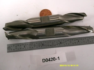 MIXED LOT OF  2 DOUBLE END MILL 5/8 SHANK  RESHARPENED D0420-1 "F - Picture 1 of 5