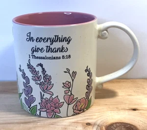 Spectrum Designz In Everything Give Thanks Wild Floral 21 Oz Ceramic Coffee Mug - Picture 1 of 7