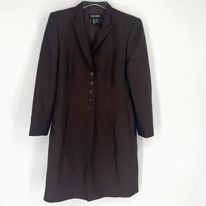Vtg Escada Blazer Women 38 /M Brown Pin stripe Wool Mohair Classic Sophisticated - Picture 1 of 9