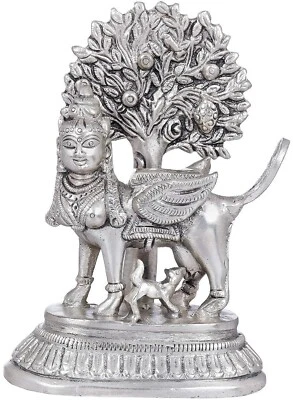 Latón Kamadhenu - El Deseo Cumpliendo Vaca Ídolo Estatuilla Estatua Pieza de Exhibición Foto 1 de 2