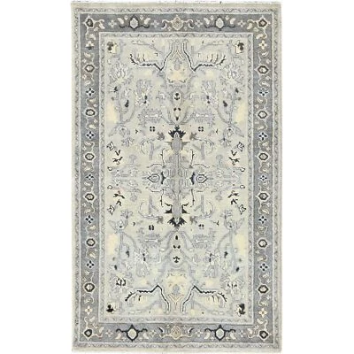 2'10"x4'10" Beige Afghan Peshawar Heris Wool Hand Knotted Oriental Rug G82918 - Image 1 of 4