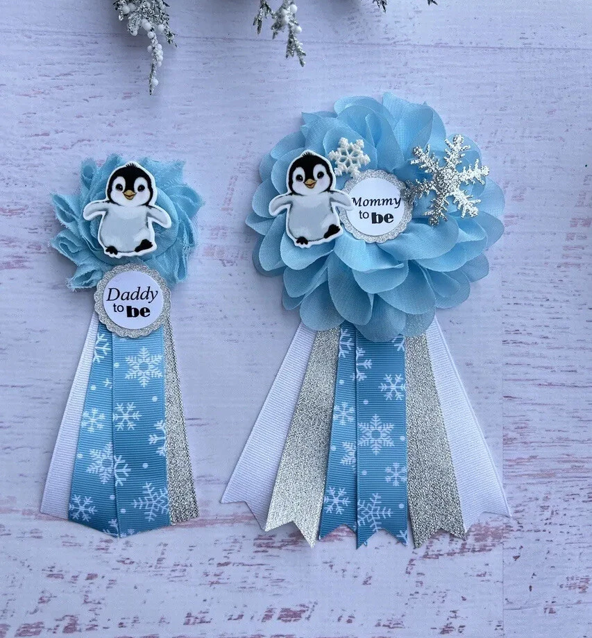 Ramillete Penguin Baby Shower, mamá para ser/papá para ser ramillete Foto 1 de 1