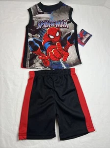 Boy's Kid's Toddler Marvel Ultimate Spiderman 2 Piece Tank Shorts Set Size 2T - Picture 1 of 3